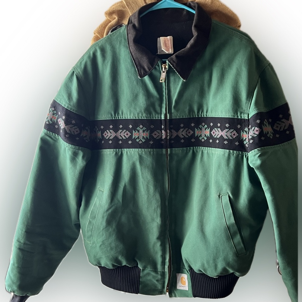 Vintage Aztec carhartt jacket green